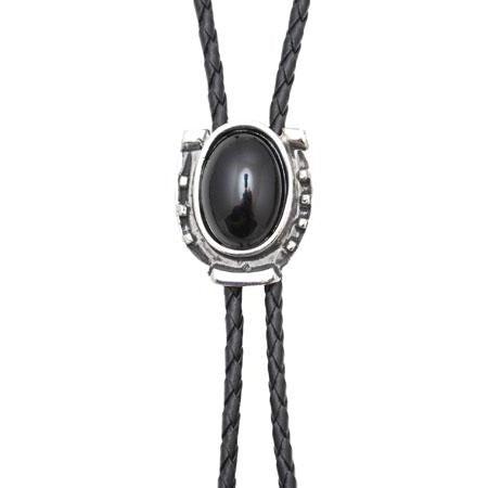 Sterling Silver Bolo Tie shops Black Onyx Stones Two Tone Gold Inlay Floral Ornate