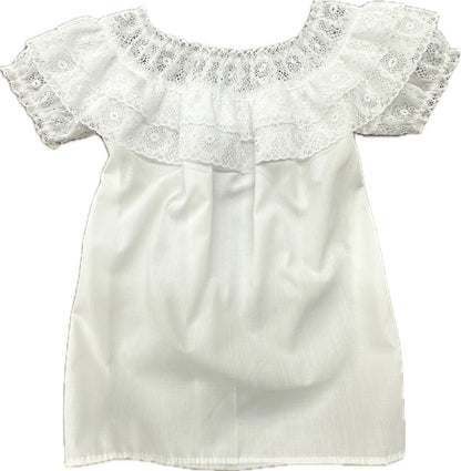 Childrens Round Neck Lace Blouse