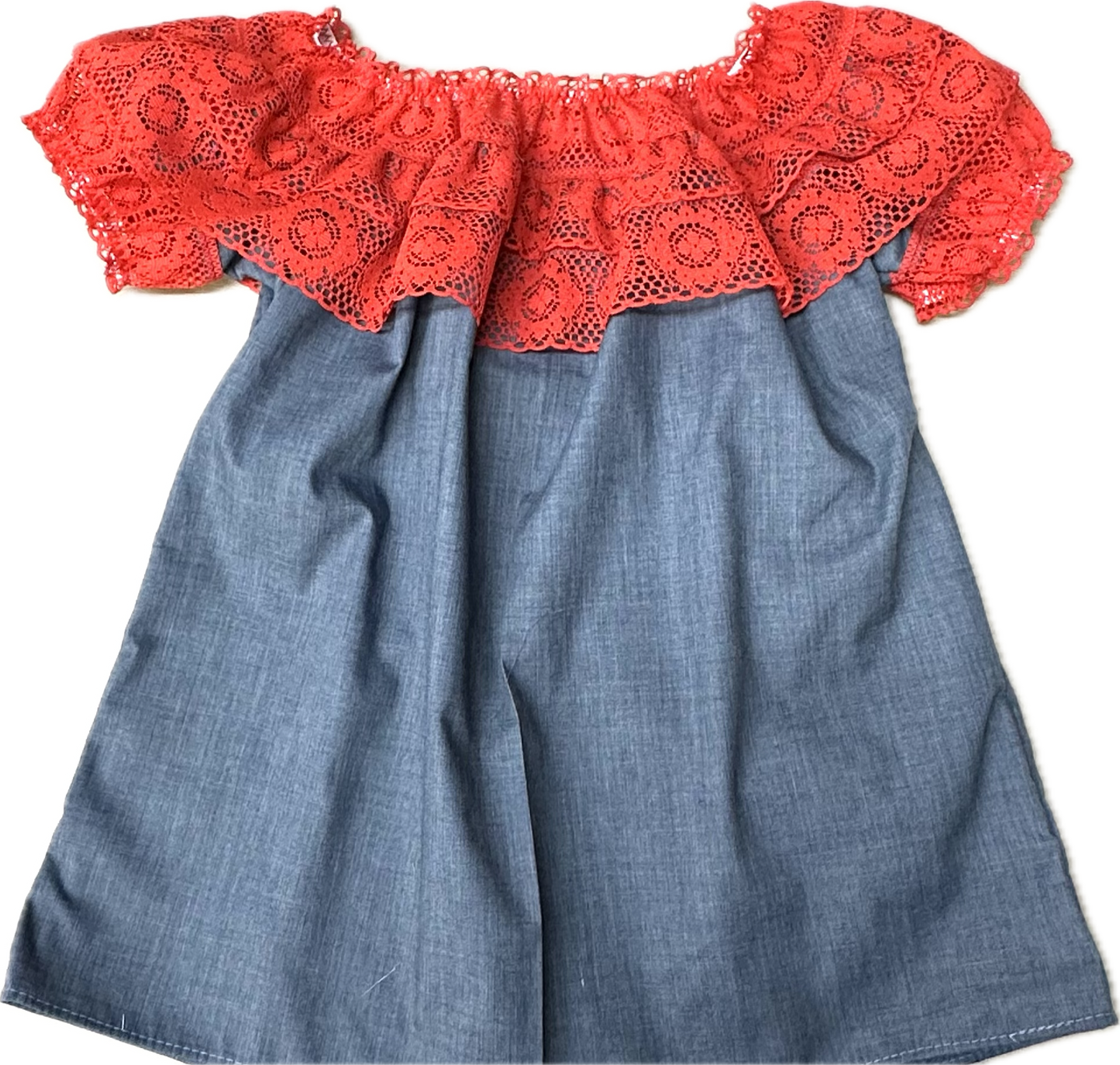 Childrens Round Neck Lace Blouse