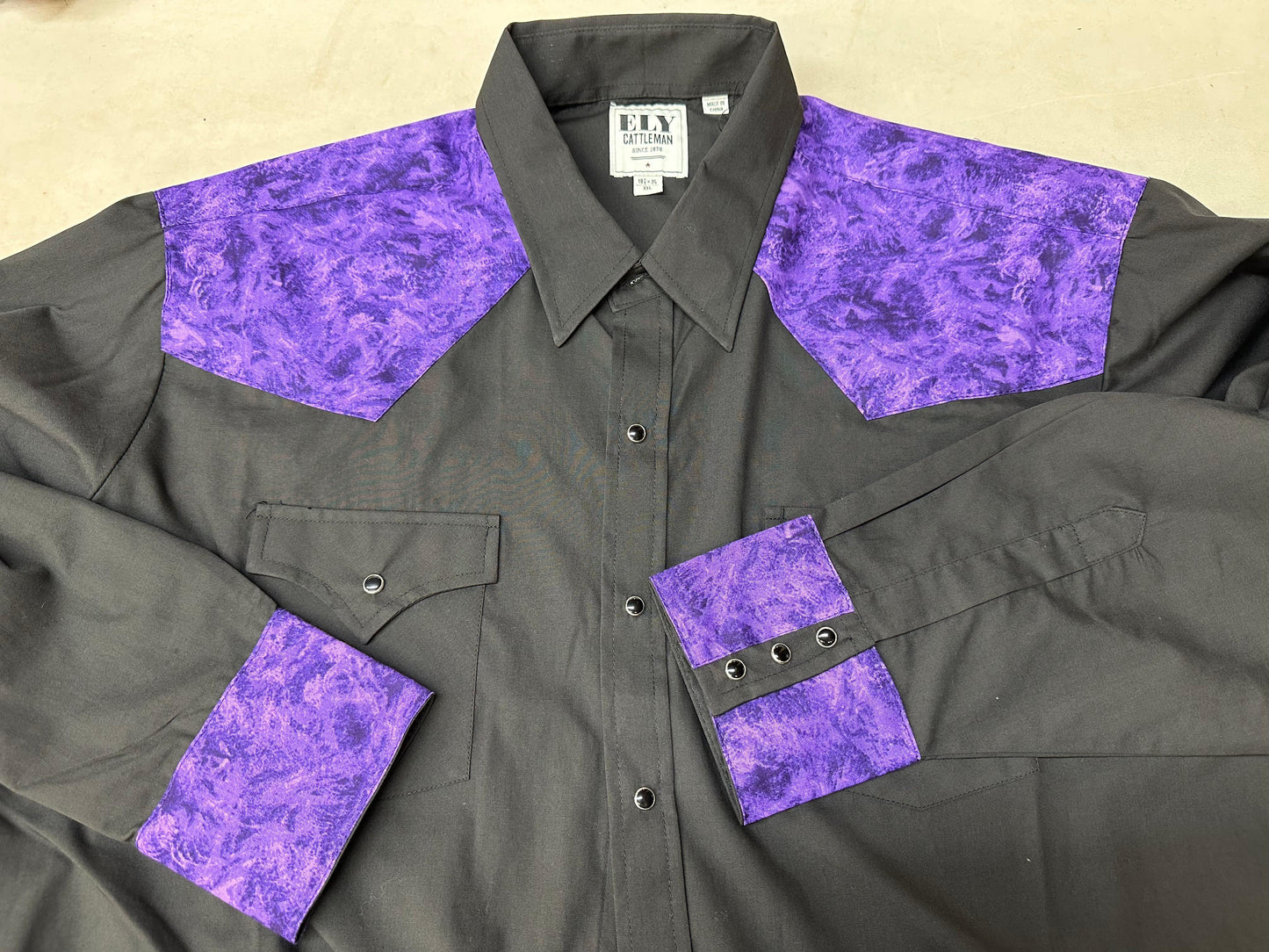 A men's cowboy shirt featuring a Ely Shirts MATCHING Print Yoke and/or Cuffs (shirt NOT included).