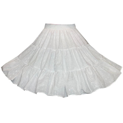 3 Tier Eyelet Square Dance Skirt, Skirt - Square Up Fashions