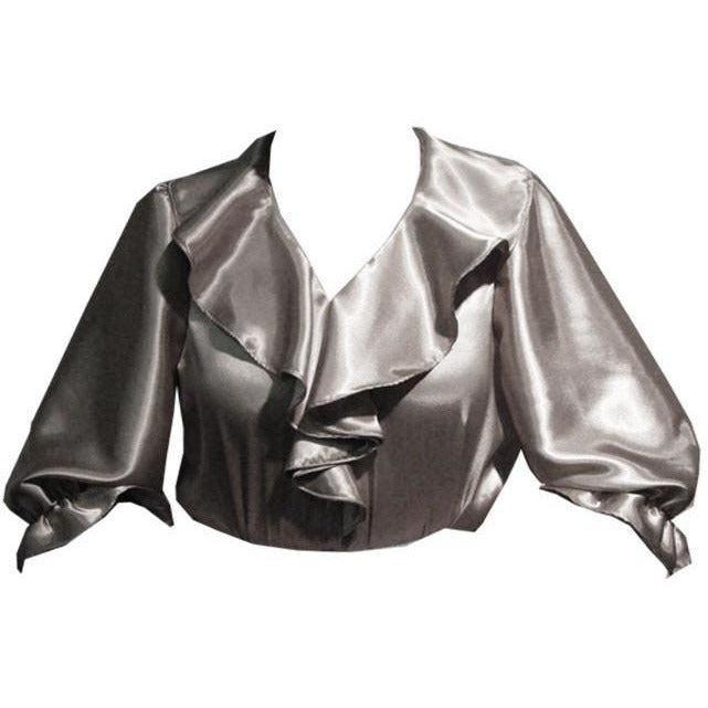 Charmeuse Shawl Collar Blouse, Blouse - Square Up Fashions